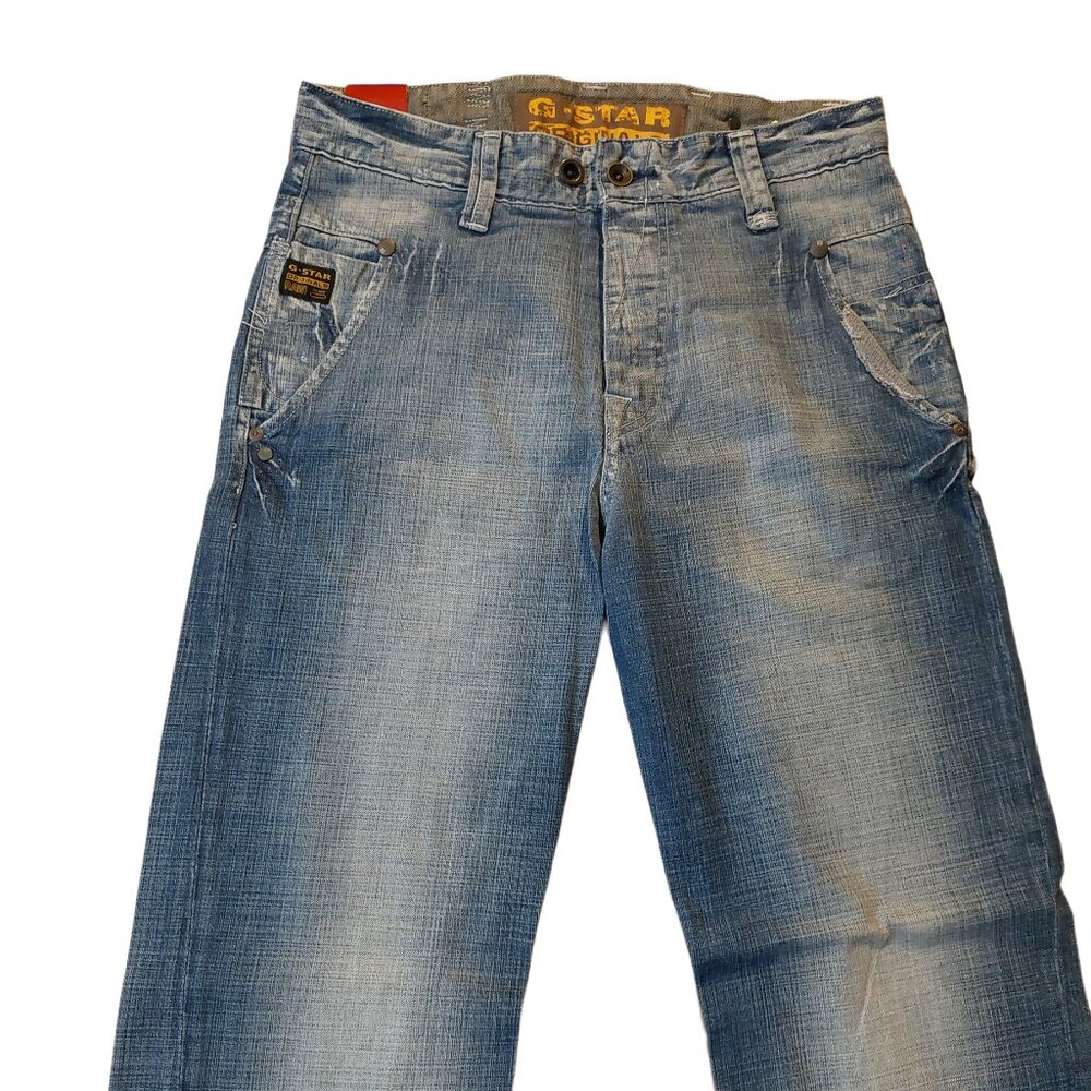 G-Star Raw RADAR SLACKS New Envil Denim Trash Wash Wide Leg Jeans Sz 31 x 34 NWT - Picture 4 of 11